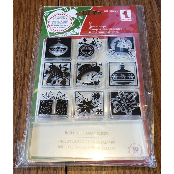 inkadinkado Holiday Niche 9 Christmas Theme Clear Stamps: 60-30229 - Picture 1 of 4